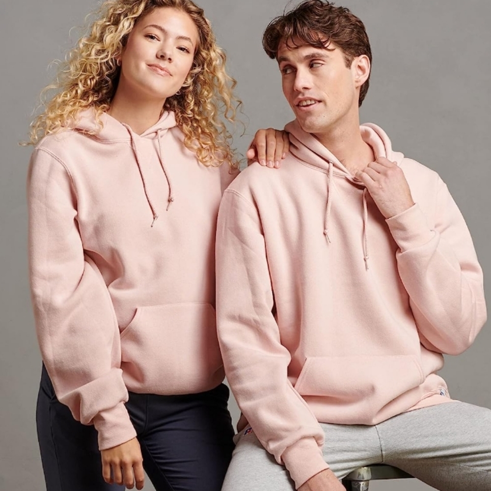 🍀Unisex Pink Dri-Power Fleece Hoodies Cotton Blend Relaxed Fit